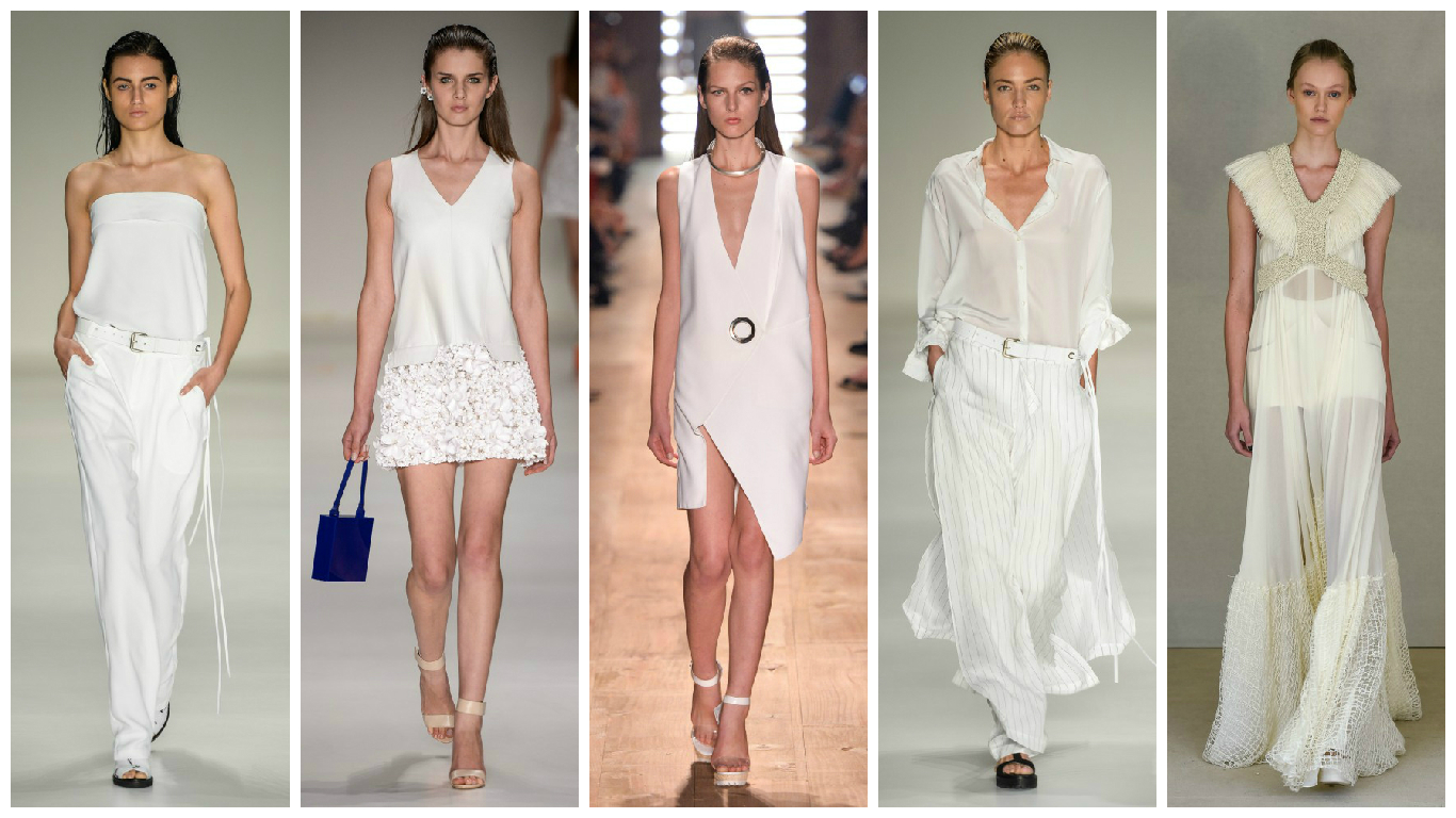 Tendências da moda verão 2016 com branco total