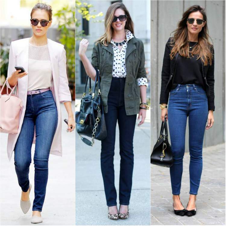 Calça jeans de cintura alta