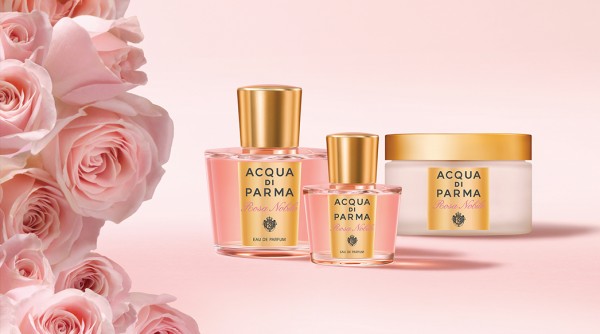 lançamentos de perfume inclui o Rosa Nóbile, Acqua di Parma