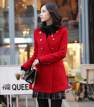 casaco vermelho de lã