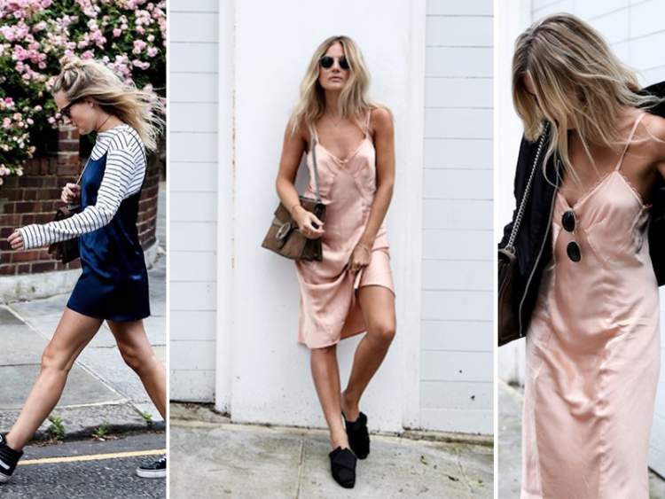Slip dress é uma das fortes tendências da moda primavera verão 2017-2018