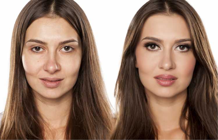 maquiagem antes e depois