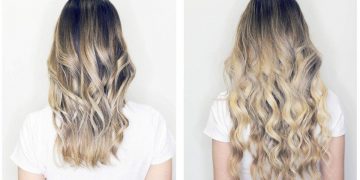 Alongamento de cabelo antes e depois